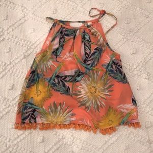 Floral Tassel Tank